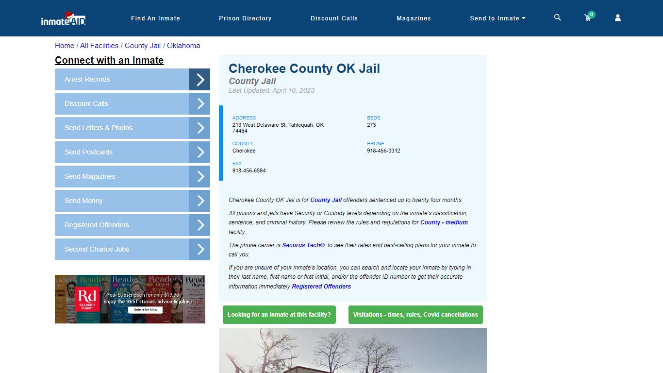 Cherokee County OK Jail - Inmate Locator - Tahlequah, OK
